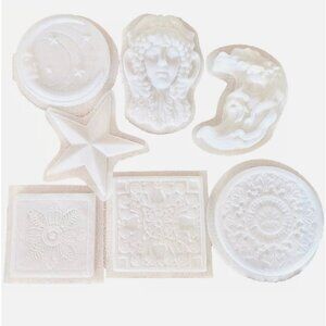 NEW MOLD CREATIONS FLORAL GREEN MAN GREEK LADY MOON STAR CONCRETE STEPPING STONE